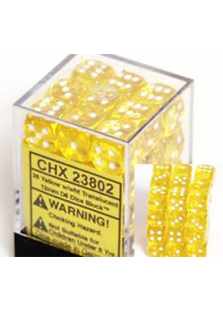 Chessex Translucent 36x12mm Dice Yellow with White
